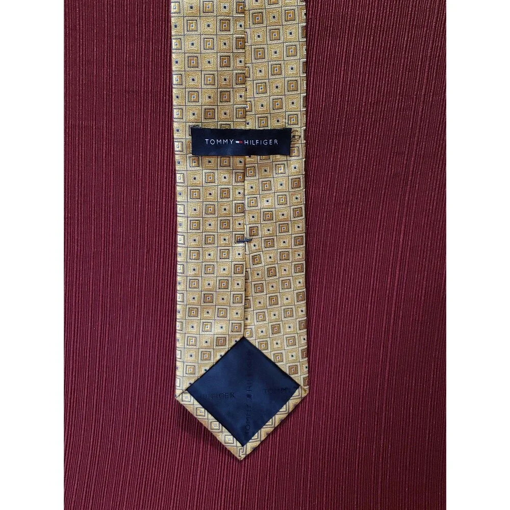 Vintage Tommy Hilfiger Necktie Featuring Blue White and Gold Fashion Clothes